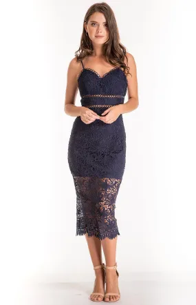 Olivia Lace Dress - Navy