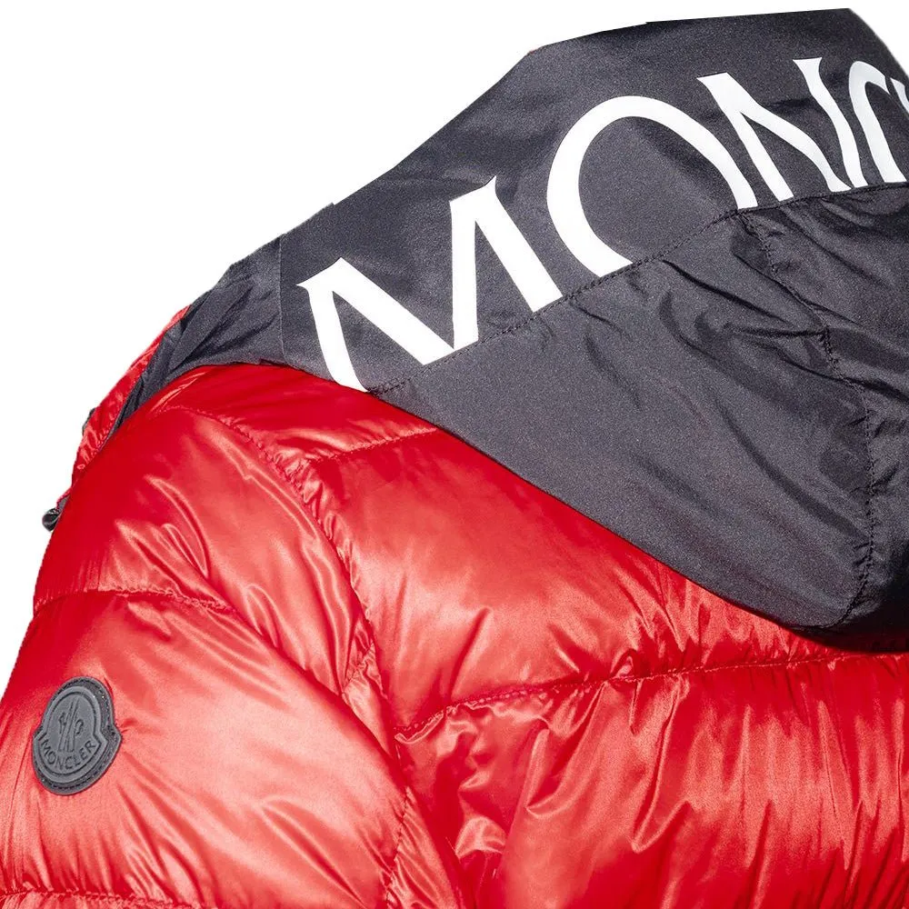 'Provens' Down Jacket Writing Hood Red & Black