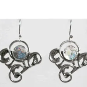 Roman glass artistic earrings