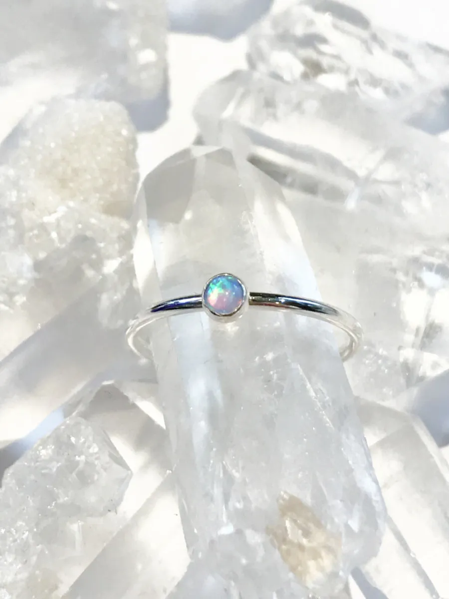 Sterling Silver Blue Opal Ring