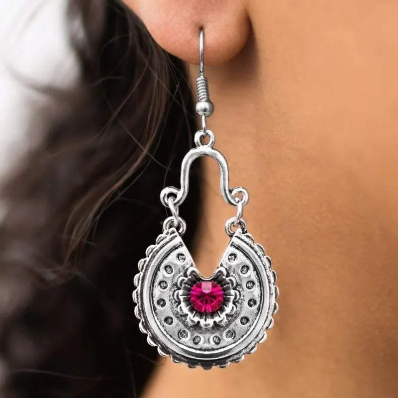 Stop, Look & Glisten Pink Gem Earrings