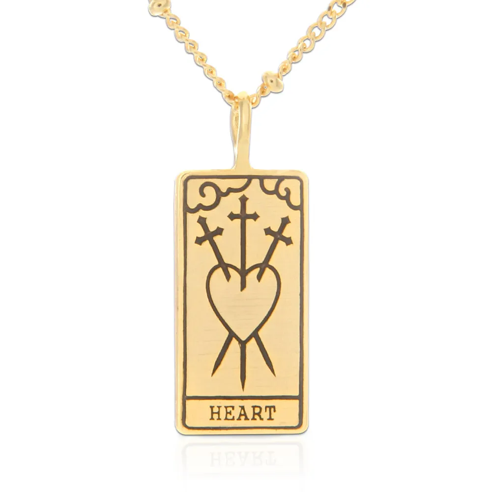 Tarot Card Necklace Heart, 21"