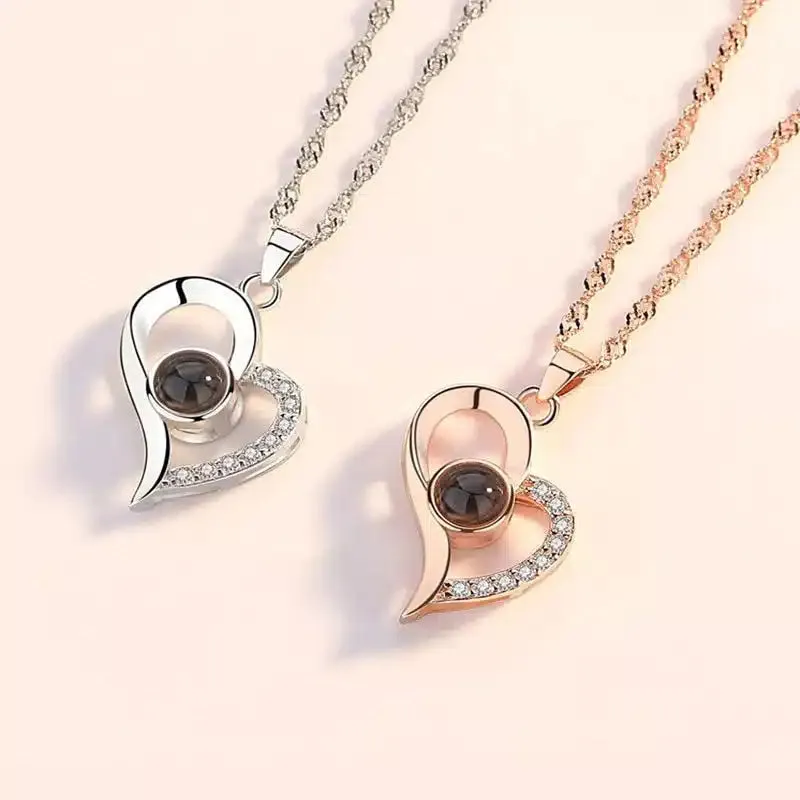 Valentine's Day Discount 50%OFF-100 Languages Love Pendant | Heart Shaped