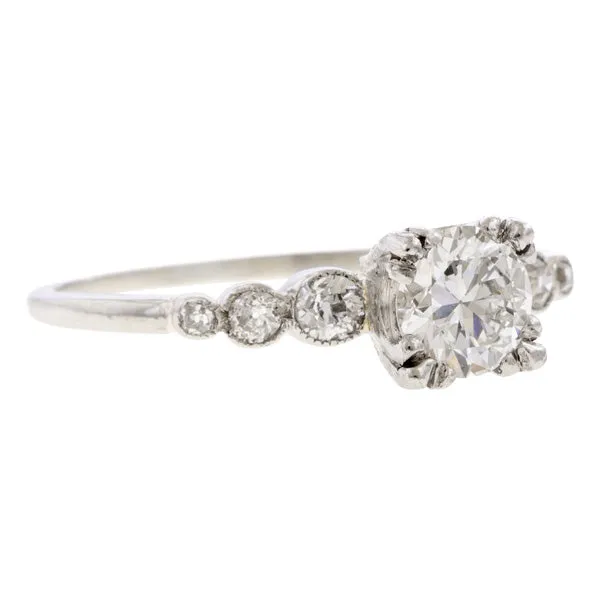 Vintage Engagement Ring, RBC 0.45ct.