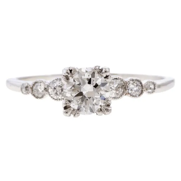 Vintage Engagement Ring, RBC 0.45ct.