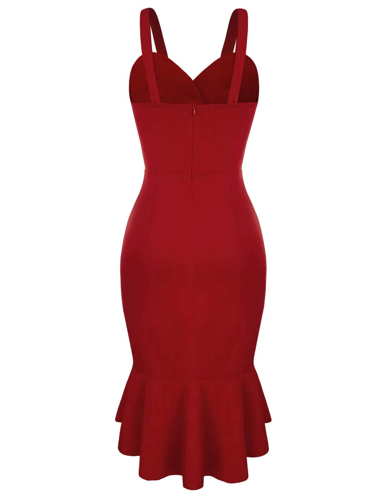 Vintage Fans Look of High-Lo Mermaid Hem Bodycon Dress