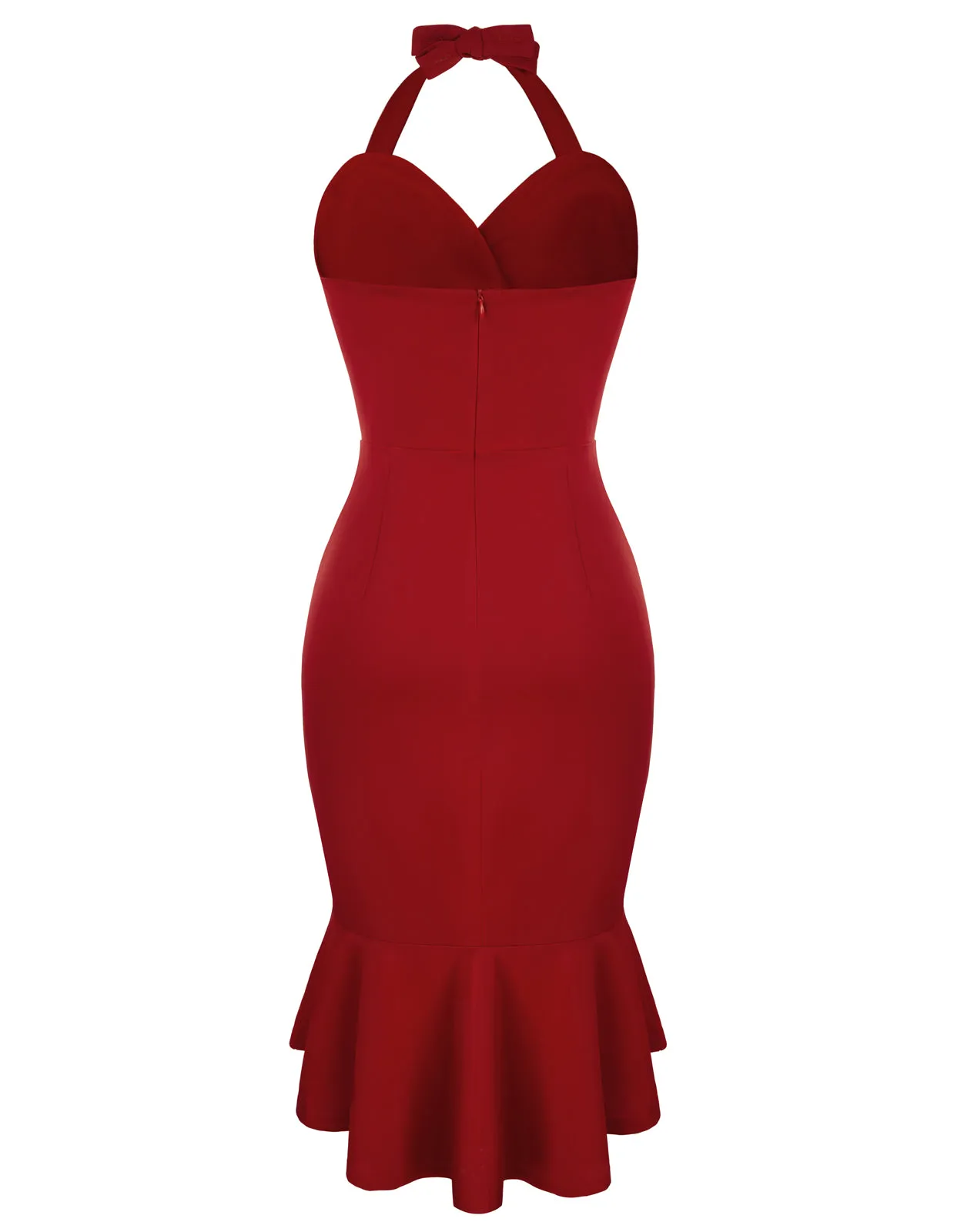 Vintage Fans Look of High-Lo Mermaid Hem Bodycon Dress