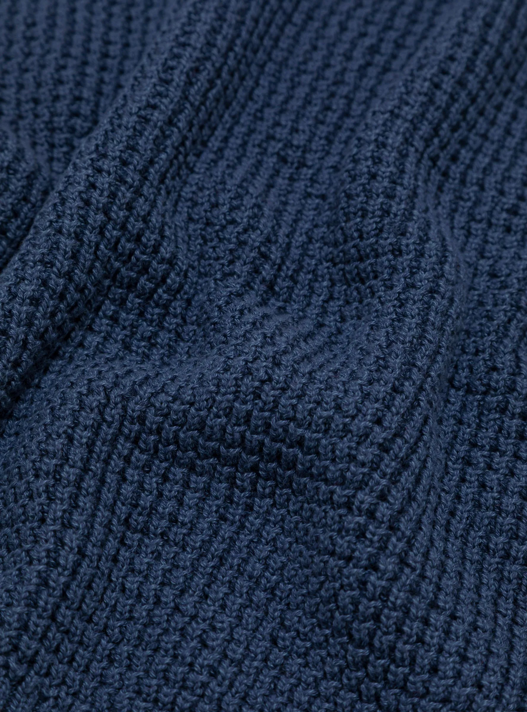 Waffle Marl Crewneck Sweater Navy