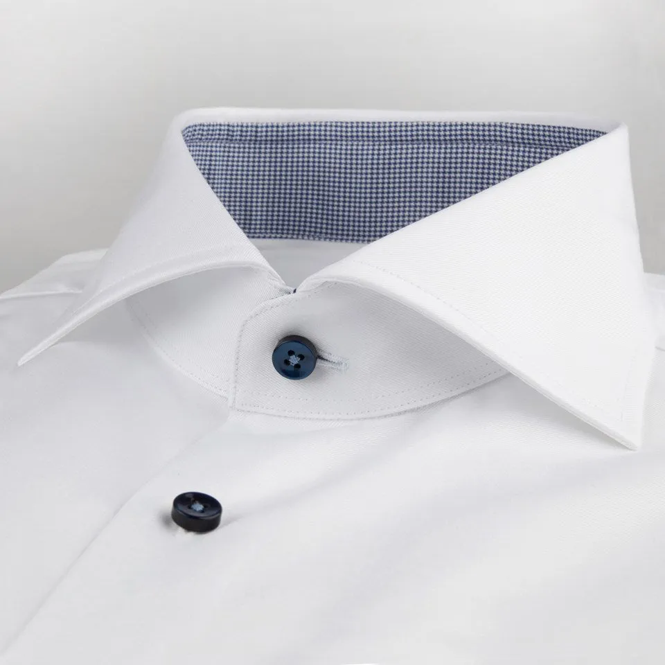 White Contrast Shirt | Fitted Body