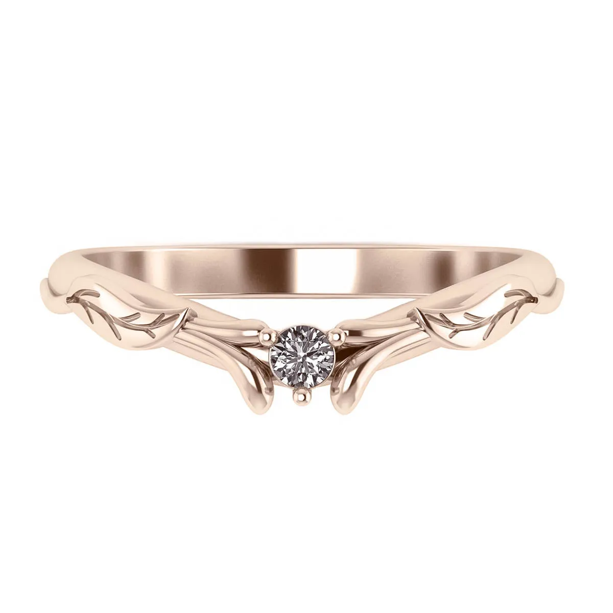 Wisteria | matching wedding band with diamond