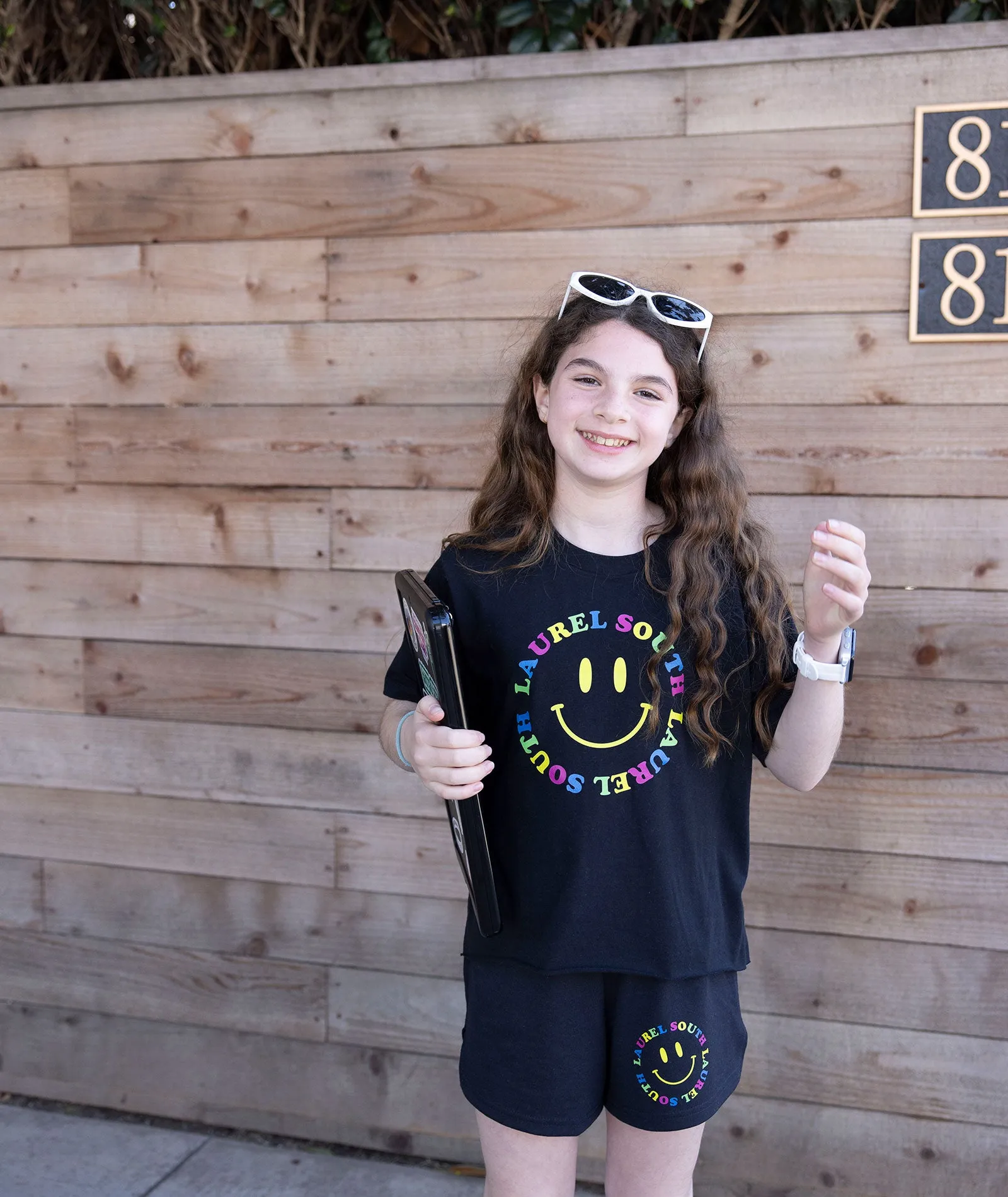 Wordy Smiley Black Camp Tee