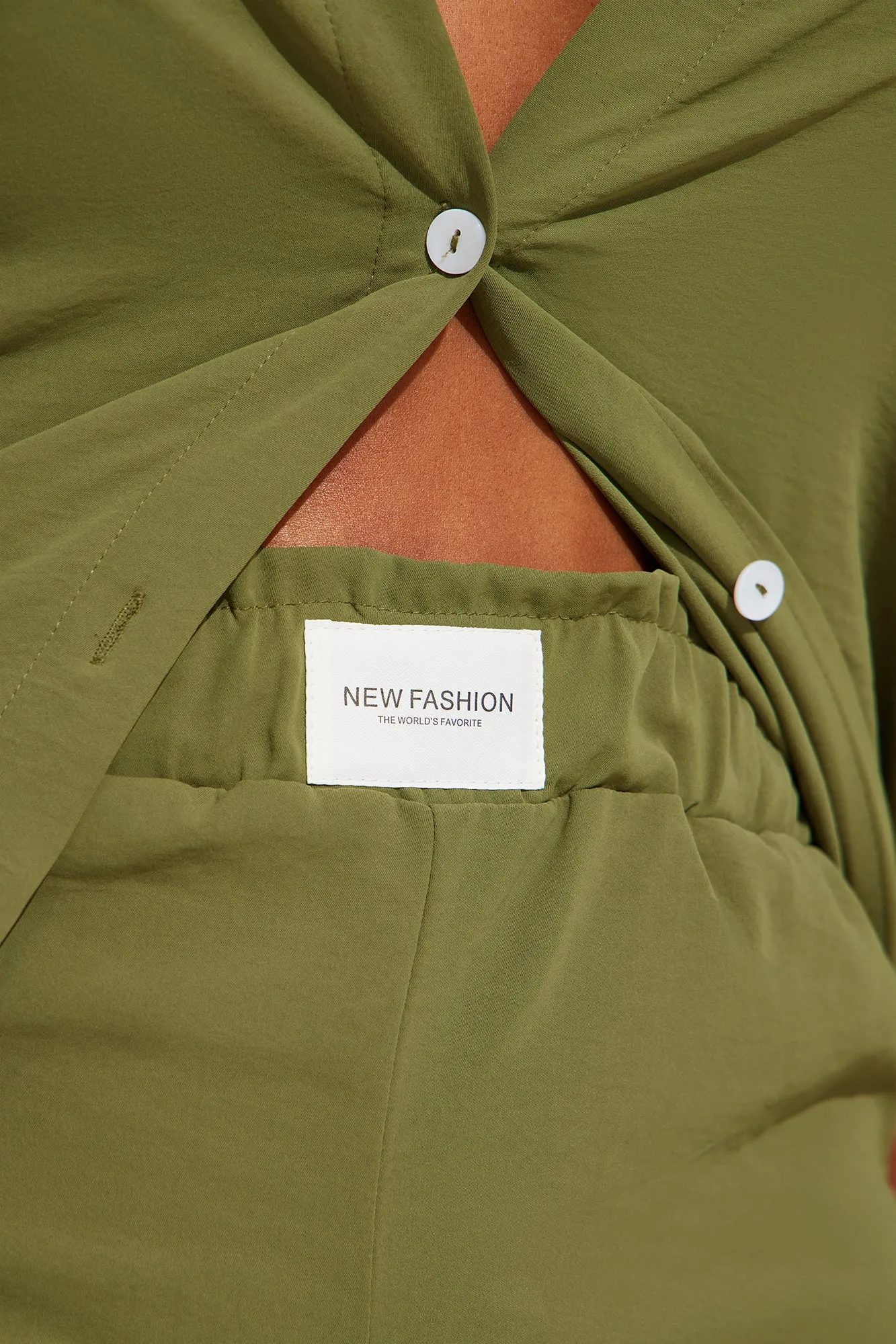 Worldwide Fashion Look Short Set - Olive