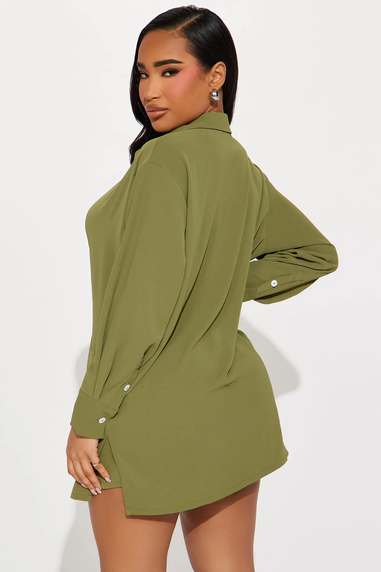 Worldwide Fashion Look Short Set - Olive