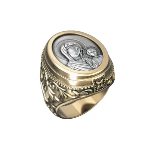 WWJD Virgin Mary Christian Retro Ring